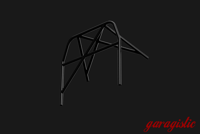 E30 Bolt In Roll Bar - Coupe & Sedan-Roll Bars-grip-drift-Black-Straight Harness Bar-Double Diagonal (X) - With Straight Rear Legs-Garagistic-bmw