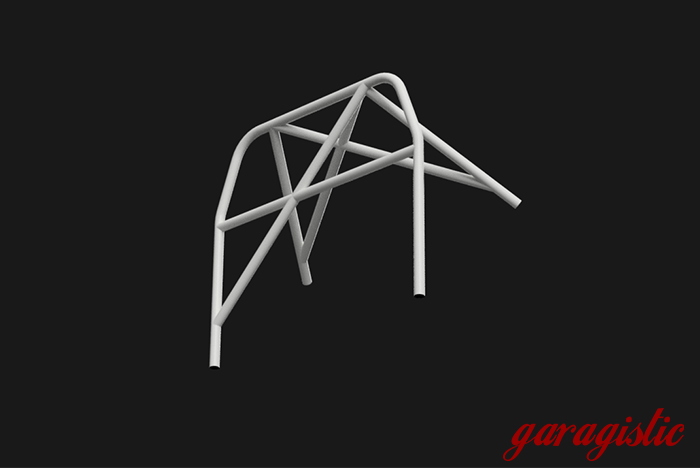 E30 Bolt In Roll Bar - Coupe & Sedan-Roll Bars-grip-drift-White-Straight Harness Bar-Double Diagonal (X) - With Straight Rear Legs-Garagistic-bmw