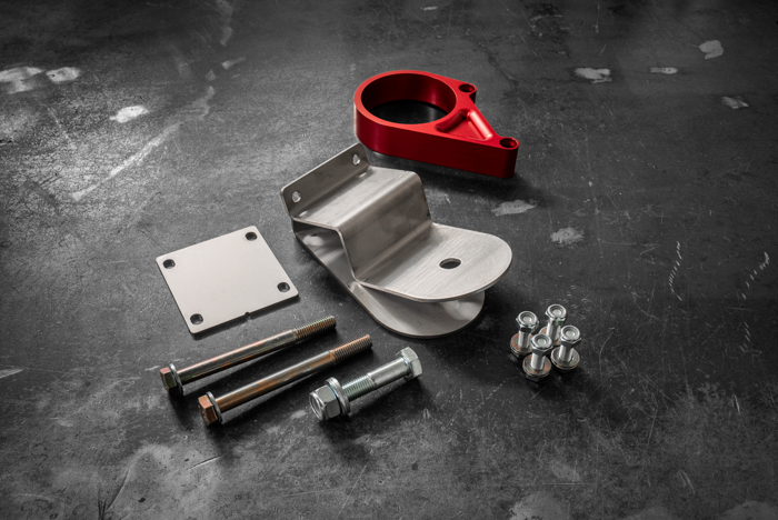 E30 Secondary Diff Mount-Suspension Parts-grip-drift-No Bushing-Z M Finned-Anodized Red-Garagistic-bmw
