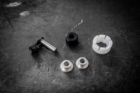 E30 Delrin Round Shifter Bushing Kit-Shifter Bushings-grip-drift-Aluminum-No carrier assembly-Garagistic-bmw