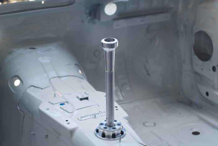 Garagistic Solid Chassis Mounted Short Shifter - E30, E36, E46-Shifters-grip-drift-Bare-Medium-Aluminum Vintage W/Emblem-Garagistic-bmw