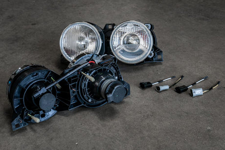 BMW E30 "Euro Smiley" Headlights - Clear Lenses-Exterior Lights-grip-drift-Garagistic-bmw