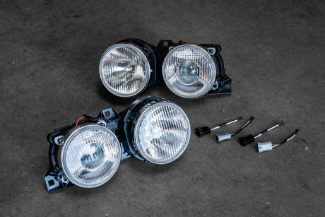 BMW E30 "Euro Smiley" Headlights - Clear Lenses-Exterior Lights-grip-drift-Garagistic-bmw