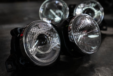 BMW E30 "Euro Smiley" Headlights - Clear Lenses-Exterior Lights-grip-drift-Garagistic-bmw
