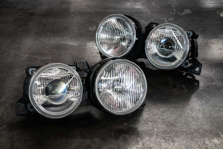 BMW E30 "Euro Smiley" Headlights - Clear Lenses-Exterior Lights-grip-drift-Garagistic-bmw