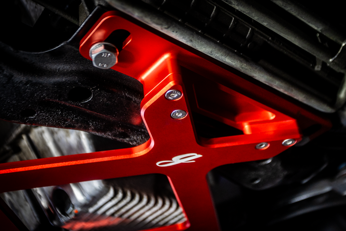 BMW E30 / E36 X-Brace-Chassis Bracing-grip-drift-E30-Red Anodize-Garagistic-bmw