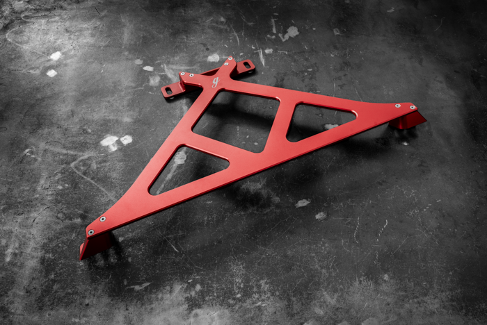 BMW E30 / E36 X-Brace-Chassis Bracing-grip-drift-E30-Red Anodize-Garagistic-bmw