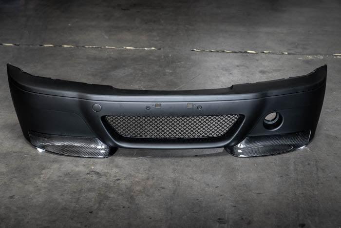 E46 M3 CSL Style Front Bumper with Carbon Fiber Splitters for E46 Non-M Coupe-Exterior Body Parts-grip-drift-Garagistic-bmw