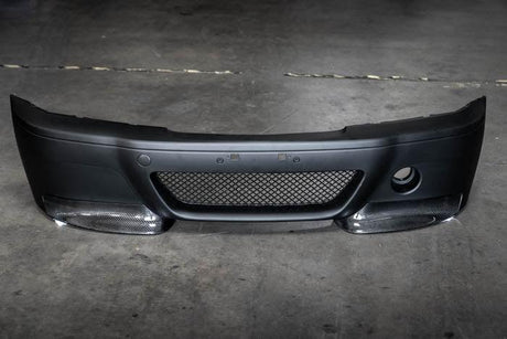 E46 M3 CSL Style Front Bumper with Carbon Fiber Splitters for E46 M3-Exterior Body Parts-grip-drift-Garagistic-bmw
