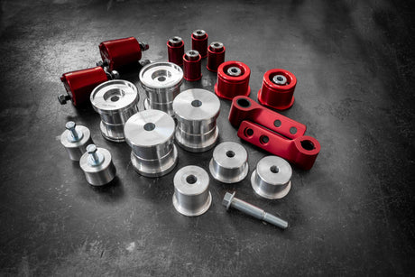 BMW E36 Complete Race Suspension Bushing Kit-Suspension Bushings-grip-drift-Aluminum-Centered - E36 Control Arms-Add Solid Engine and Transmission Bushings-Garagistic-bmw