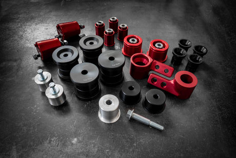 BMW E36 Complete Race Suspension Bushing Kit-Suspension Bushings-grip-drift-Delrin-Offset - E46 Control Arms-Add Solid Engine and Transmission Bushings-Garagistic-bmw