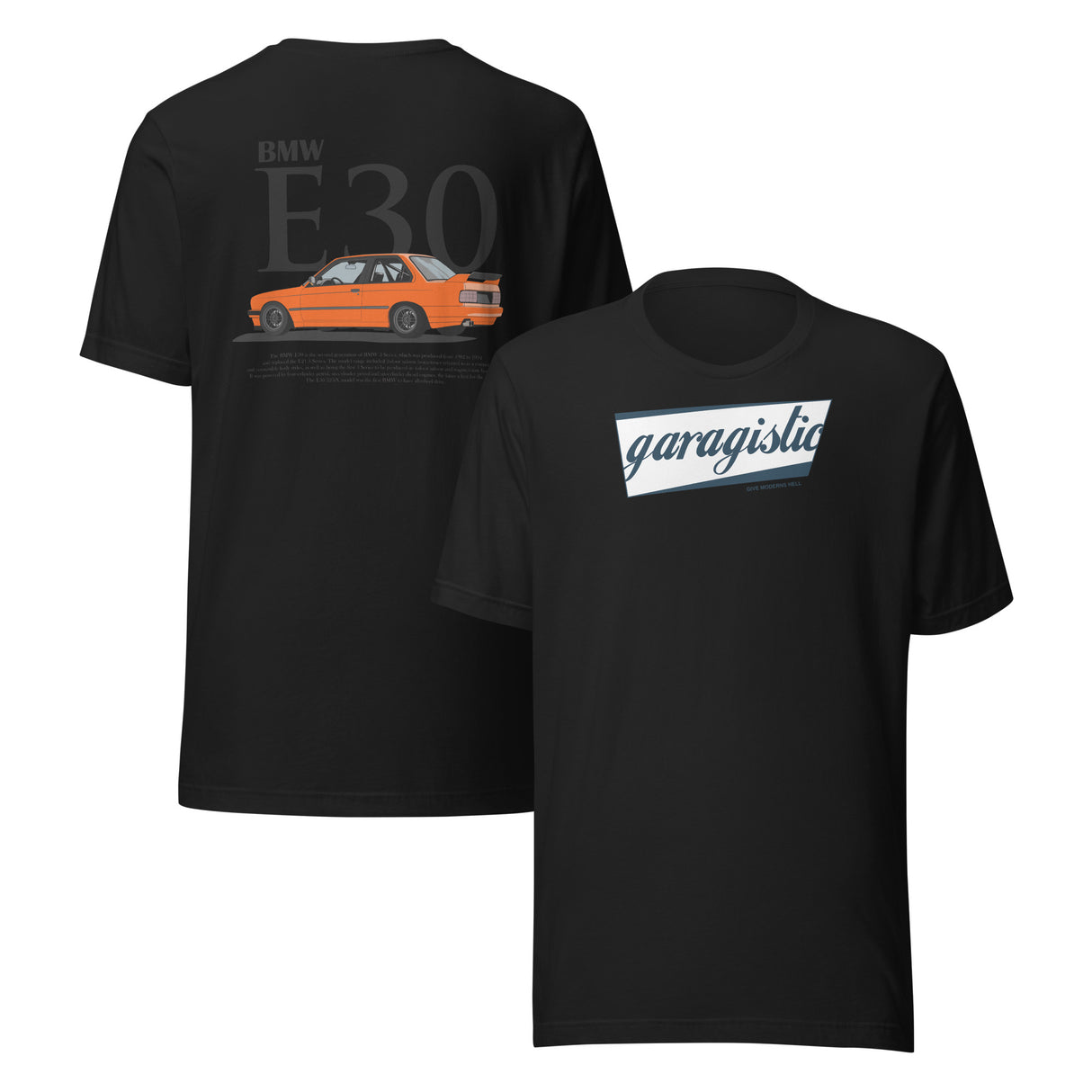 Orange E30 T-Shirt-Merch and Apparel-grip-drift-Vintage Black-XS-Garagistic-bmw