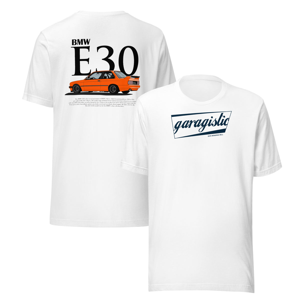 Orange E30 T-Shirt-Merch and Apparel-grip-drift-White-XS-Garagistic-bmw