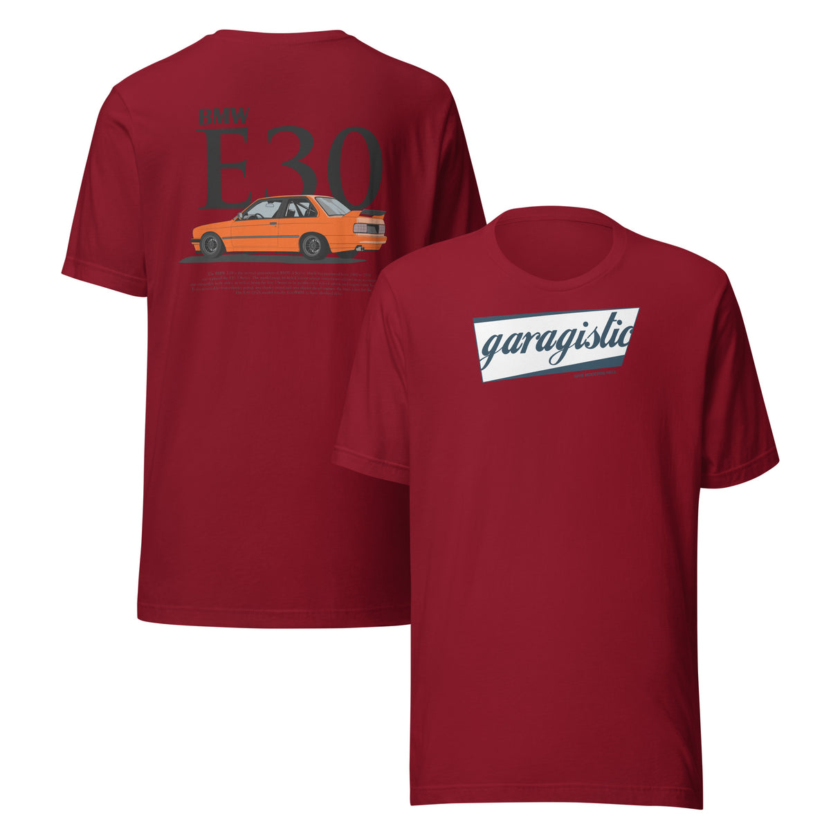 Orange E30 T-Shirt-Merch and Apparel-grip-drift-Cardinal-XS-Garagistic-bmw