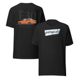 Orange E30 T-Shirt-Merch and Apparel-grip-drift-Black Heather-XS-Garagistic-bmw