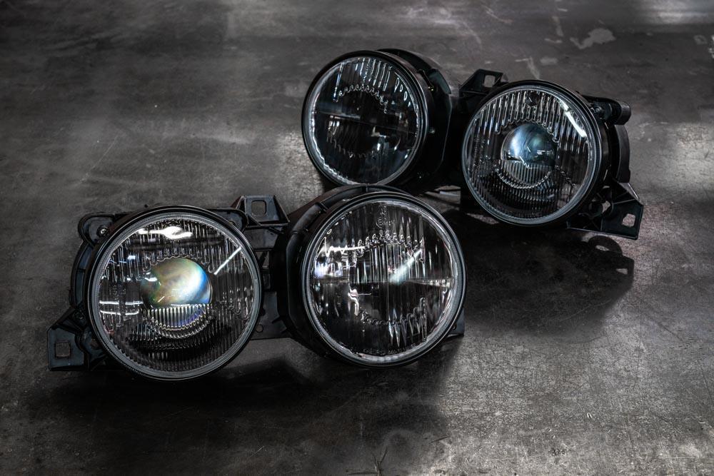 BMW E30 "Euro Smiley" Headlights - Smoked Lenses-Headlights-Smoked-Garagistic