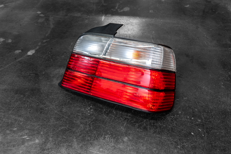 1992-1999 E36 Sedan Euro Red/Clear Tail Lights - 63211393431, 63211393432