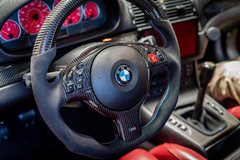 BMW E46 Carbon Fiber Steering Wheel trim - M3 - 32347833355, 32302229733