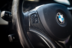 BMW E90, E92, E82 Carbon Fiber Steering Wheel Trim / Front Fascia - E92 & E82 with Sport Wheel- 32307845527