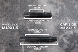 Single Replacement BMW / Mercedes / Supra Wheel Studs - M12x1.5 and M14x1.25