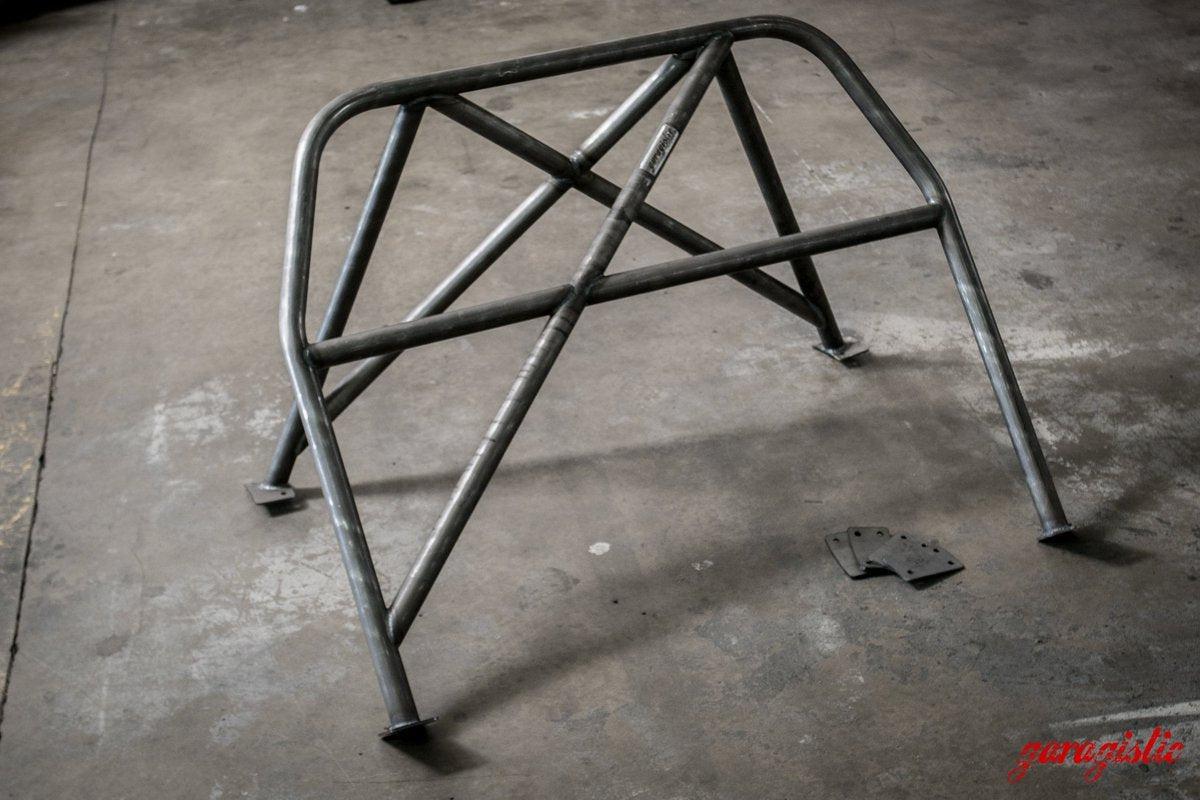 E30 Sedan Bolt In Roll Bar-Roll bars-Bare-Double Diagonal (X) (only available with straight rear tubes) (+$100.00)-Bent (for taller drivers) (+$50.00)-Garagistic