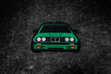 E30 Embroidered Iron-on Patch-Merch and Apparel-grip-drift-Green-Garagistic-bmw