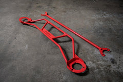 E36 Front and Rear Strut Bar Package combo - E36 M3, 328i, 328 compatible-Steel parts-Red-Garagistic