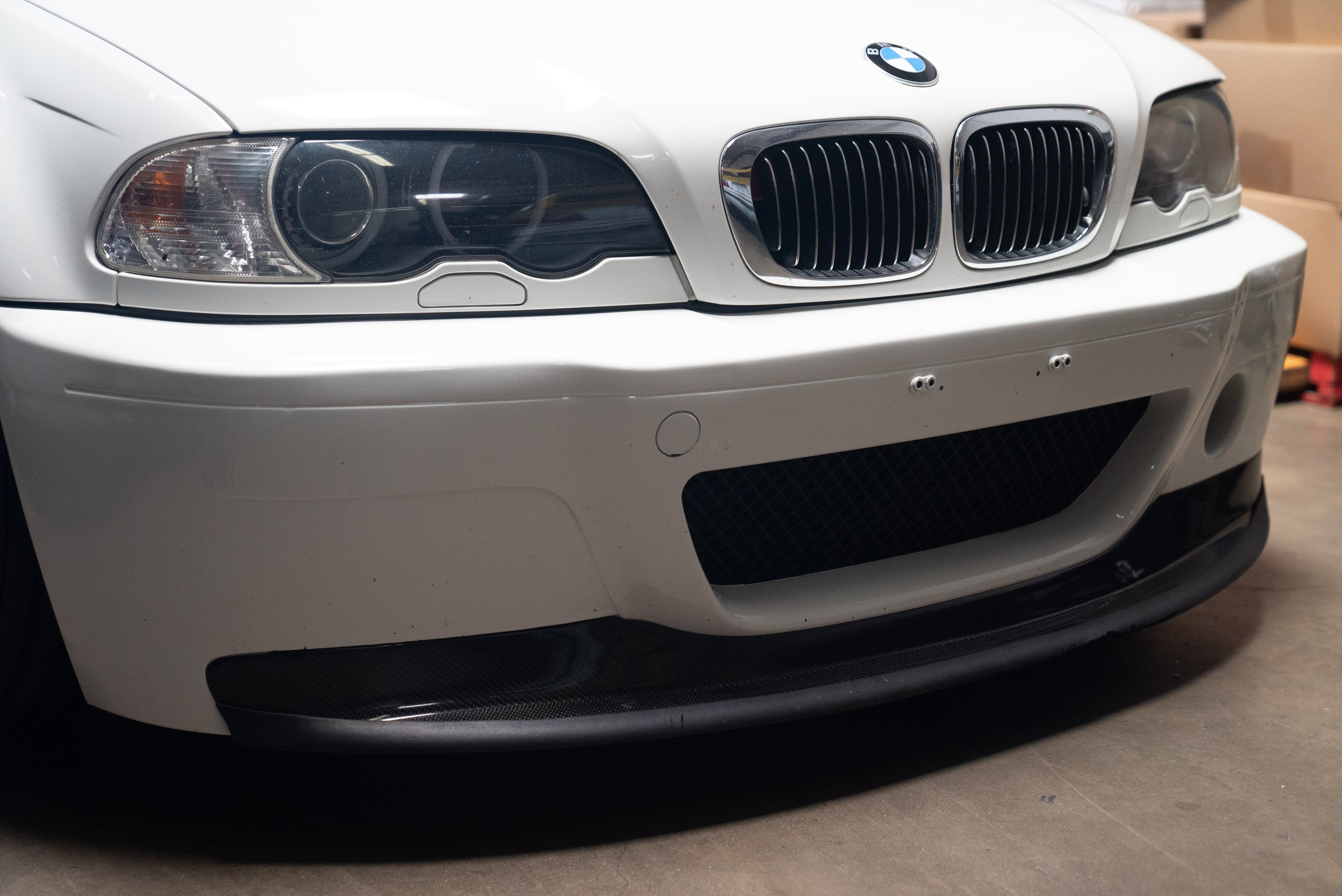 E46 M3 CSL Style Front Bumper with Carbon Fiber Splitters for E46 Non-M Coupe