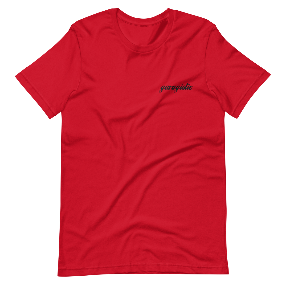 Garagistic Black Logo Embroidered T-Shirt-Apparel-Non-Garagistic Vendor-Red-XS-Garagistic