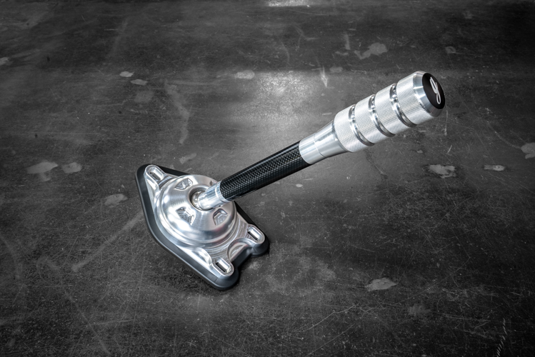 Garagistic Carbon Fiber "Direct Mount" Stage 2 Chassis Short Shifter - E92, E46, E36, E30, E82, Z4, M3-Solid mount shifter-Garagistic-Bare-Medium-Aluminum Knurled-Garagistic