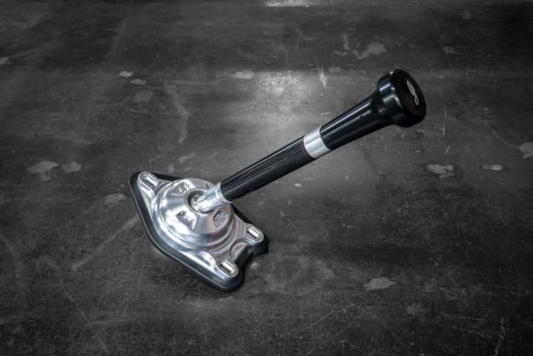 Garagistic Carbon Fiber "Direct Mount" Stage 2 Chassis Short Shifter - E92, E46, E36, E30, E82, Z4, M3-Solid mount shifter-Garagistic-Bare-Medium-Delrin Vintage W/Emblem-Garagistic