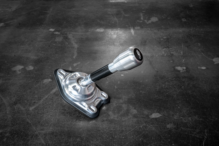 Garagistic Carbon Fiber "Direct Mount" Stage 2 Chassis Short Shifter - E92, E46, E36, E30, E82, Z4, M3-Solid mount shifter-Garagistic-Bare-Short-Aluminum Standard W/Emblem-Garagistic