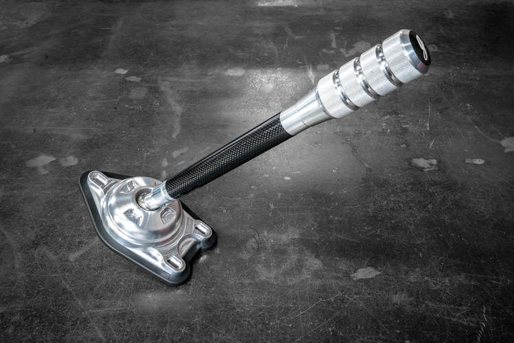 Garagistic Carbon Fiber "Direct Mount" Stage 2 Chassis Short Shifter - E92, E46, E36, E30, E82, Z4, M3-Solid mount shifter-Garagistic-Bare-Tall-Aluminum Knurled-Garagistic