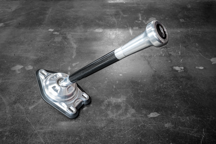 Garagistic Carbon Fiber "Direct Mount" Stage 2 Chassis Short Shifter - E92, E46, E36, E30, E82, Z4, M3-Solid mount shifter-Garagistic-Bare-Tall-Aluminum Vintage W/Emblem-Garagistic