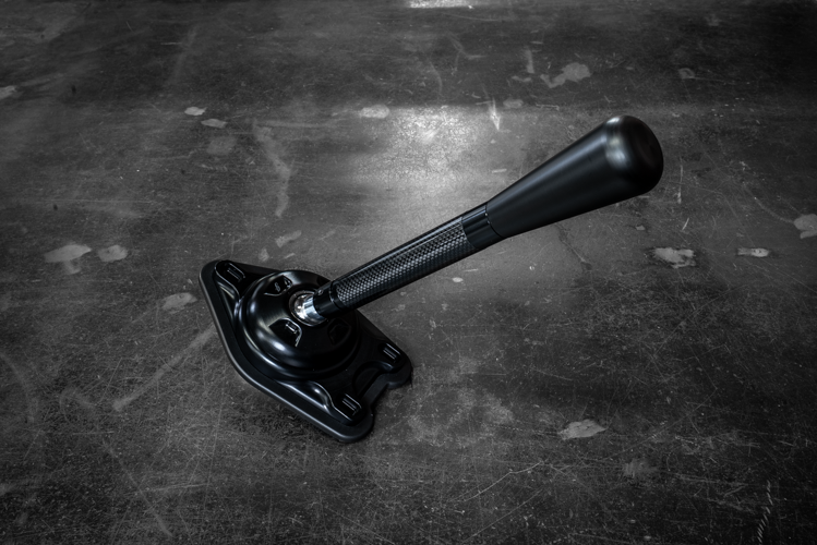 Garagistic Carbon Fiber "Direct Mount" Stage 2 Chassis Short Shifter - E92, E46, E36, E30, E82, Z4, M3-Solid mount shifter-Garagistic-Black Anodized-Medium-Delrin Bat-Garagistic
