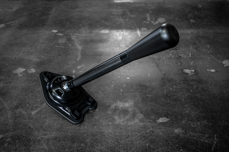 Garagistic Carbon Fiber "Direct Mount" Stage 2 Chassis Short Shifter - E92, E46, E36, E30, E82, Z4, M3-Solid mount shifter-Garagistic-Black Anodized-Tall-Delrin Bat-Garagistic