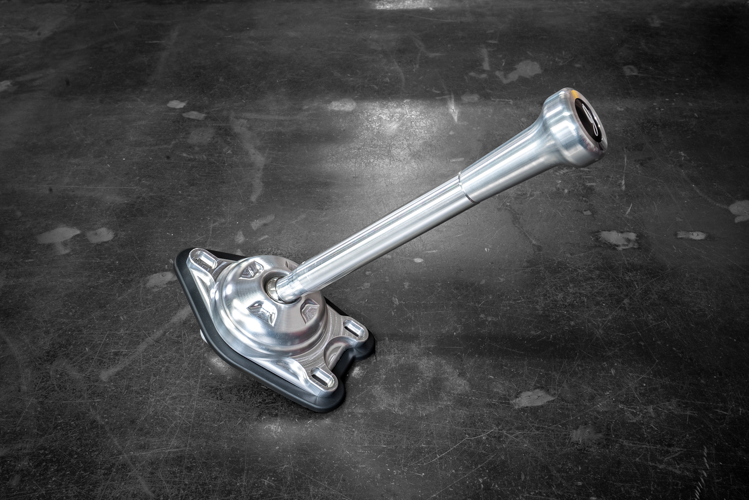 Garagistic "Direct Mount" Stage 2 Chassis Short Shifter - E92, E46, E36, E30, E82, Z4, M3-Solid mount shifter-Garagistic-Bare-Medium-Aluminum Vintage W/Emblem-Garagistic