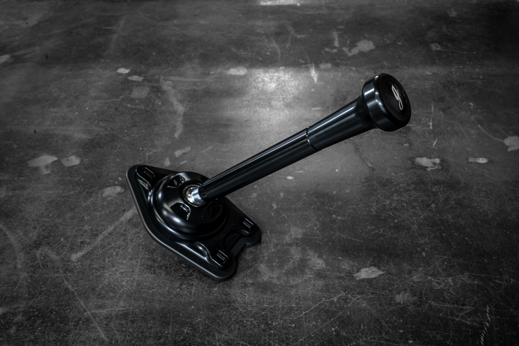 Garagistic "Direct Mount" Stage 2 Chassis Short Shifter - E92, E46, E36, E30, E82, Z4, M3-Solid mount shifter-Garagistic-Black Anodized-Medium-Delrin Vintage W/Emblem-Garagistic