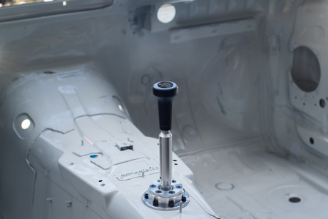 Garagistic Solid Chassis Mounted Short Shifter - E30, E36, E46-Solid mount shifter-Garagistic-Bare-OEM-Delrin Vintage W/Emblem-Garagistic