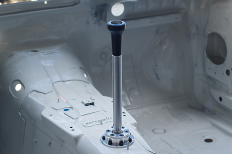Garagistic Solid Chassis Mounted Short Shifter - E30, E36, E46-Solid mount shifter-Garagistic-Bare-Tall-Delrin Vintage W/Emblem-Garagistic