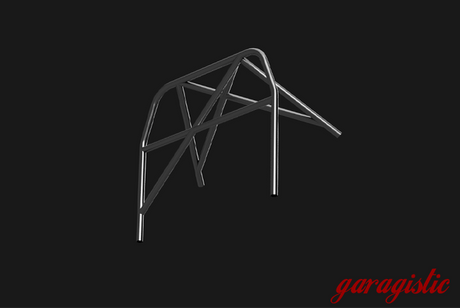 E30 Bolt In Roll Bar - Coupe & Sedan-Roll Bars-grip-drift-Bare-Straight Harness Bar-Double Diagonal (X) - With Straight Rear Legs-Garagistic-bmw