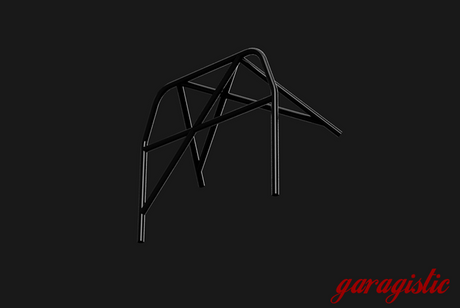 E30 Bolt In Roll Bar - Coupe & Sedan-Roll Bars-grip-drift-Black-Straight Harness Bar-Double Diagonal (X) - With Straight Rear Legs-Garagistic-bmw