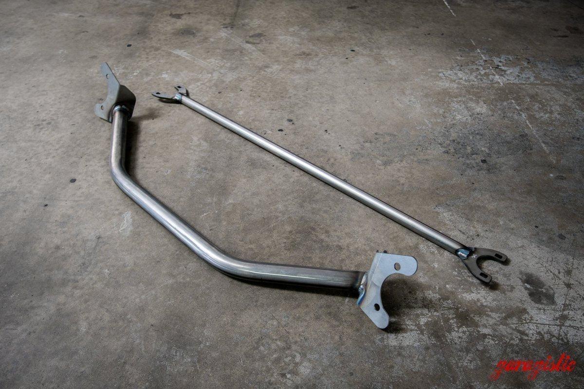 E30 Front + Rear Strut Bar Package-Strut Bars-grip-drift-Bare-Garagistic-bmw