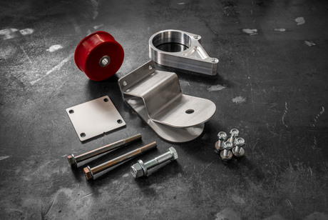 E30 Secondary Diff Mount-Suspension Parts-grip-drift-80A-Z M Finned-Raw Aluminum-Garagistic-bmw