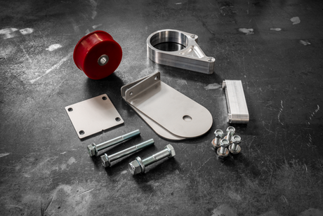 E30 Secondary Diff Mount-Suspension Parts-grip-drift-80A-Standard E30-Raw Aluminum-Garagistic-bmw