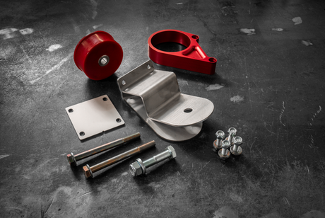 E30 Secondary Diff Mount-Suspension Parts-grip-drift-80A-Z M Finned-Anodized Red-Garagistic-bmw