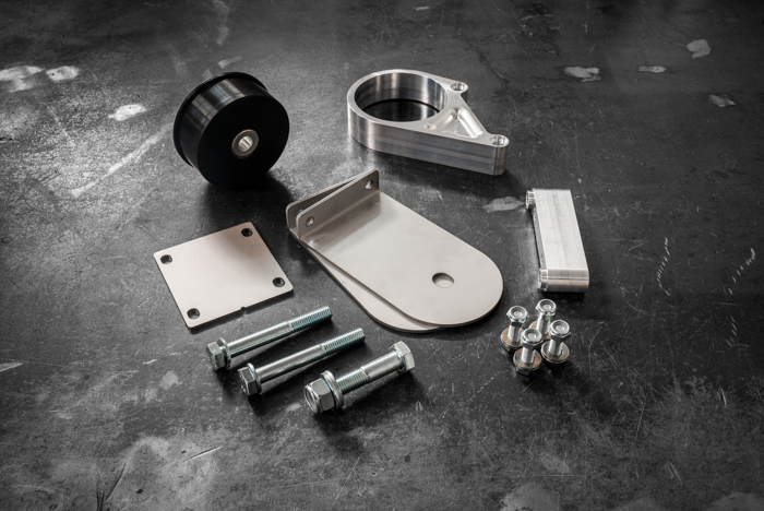 E30 Secondary Diff Mount-Suspension Parts-grip-drift-Delrin-Standard E30-Raw Aluminum-Garagistic-bmw