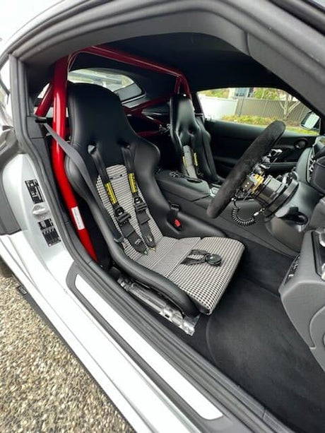 A90 Supra Racing Seat Floor Mount Adapters-Seat Mounts-grip-drift-Bare Aluminum-No Side Brackets-Garagistic-bmw