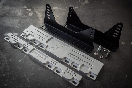 E82/E90/E92 Racing Seat Floor Mount Adapters-Seat Mounts-grip-drift-E82-Bare Aluminum-Add Side Brackets-Garagistic-bmw