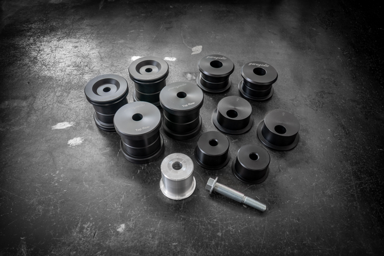 BMW E36 Complete Polyurethane Suspension Kit - Full Bushing Kit-Suspension Bushings-grip-drift-Delrin (Race)-Offset-Add 14mm Bolt Upgrade-Garagistic-bmw